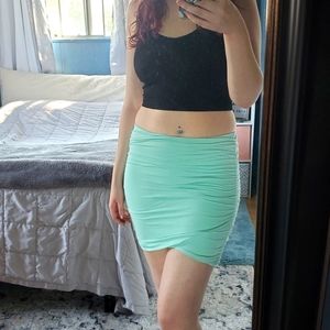 Free People Mint Mini Skirt